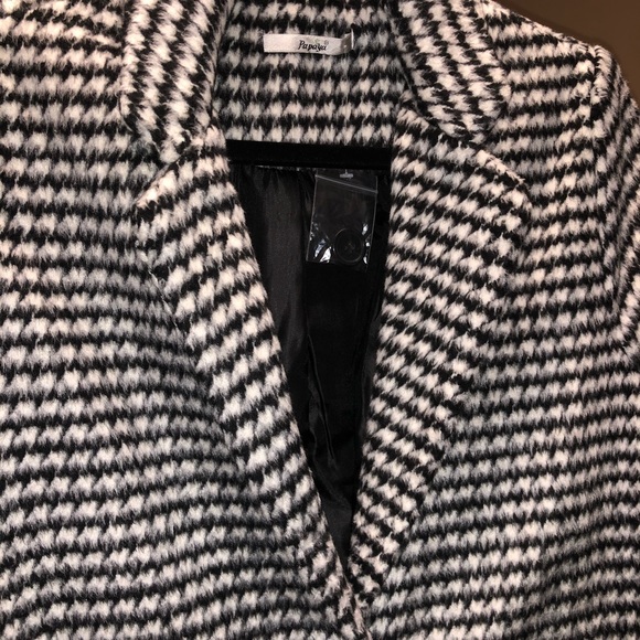 Houndstooth Wool Coat - Picture 2 of 4